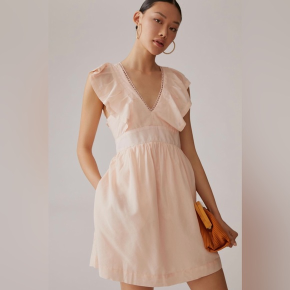 Anthropologie V-Neck Plunge Tunic Mini Dress - Picture 3 of 14